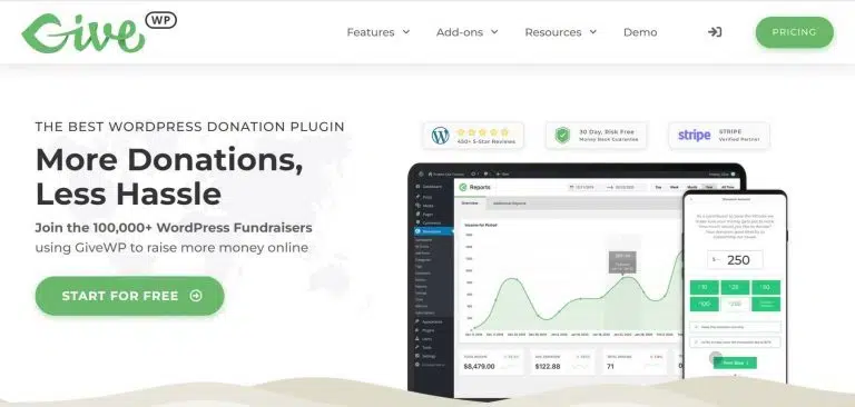 Best donation plugins for WordPress number one