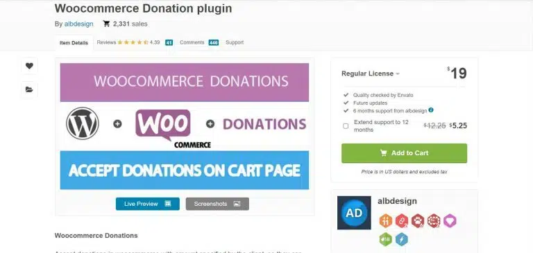WooCommerce Donation plugin homepage